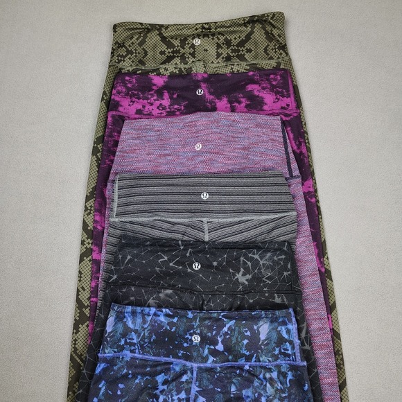 Lululemon Leggings Lot Women 4/6 Multicolor Cropped Athleisure Yoga Gym 6 Count - Picture 2 of 16